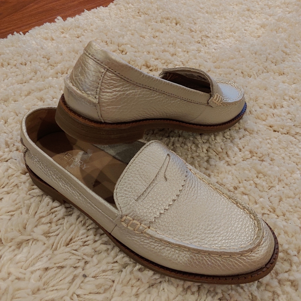 Sperry Top Siders, pewter color, size 5.5